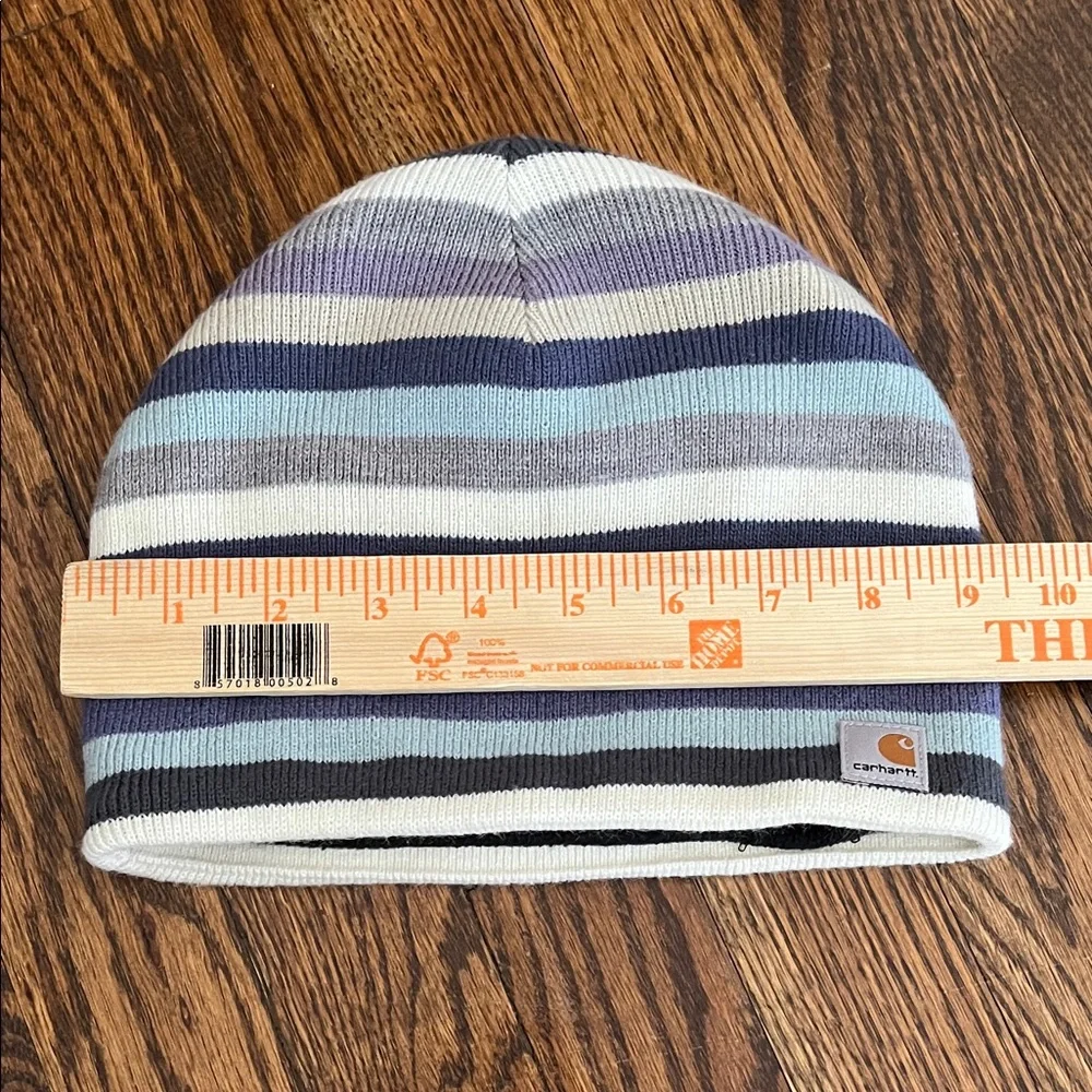 Carhartt Kids Striped Beanie - Blue, Purple, Gray